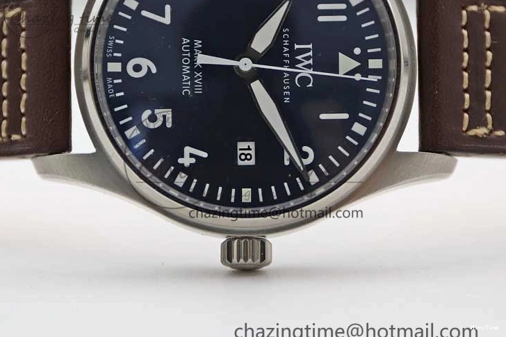 MIROTIME 0724 Mark XVIII IW327010 SS M+F 1:1 Best Edition Blue Dial on Brown Leather Strap A Resilient 7051